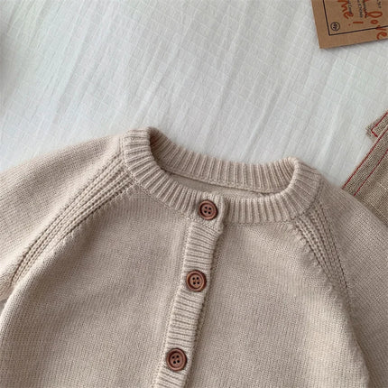 Children Knit Sweater Boys Girls New Autumn Cardigan Kids' Spring Solid Color Casual Coats Toddler Fashion Knit Jackets 0-5Y