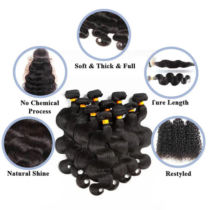 16A Body Wave Human Hair Bundles 30 40Inch Unprocessed Brazilian 1/3/4 Bundles Human Hair Raw Hair Bundles Weave Extensions