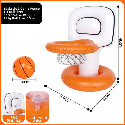Inflatable Floating Basketball Hoop Set Thick PVC Water Shooting Game With Mini Basketball Summer Swimming Pool Beach Backyard