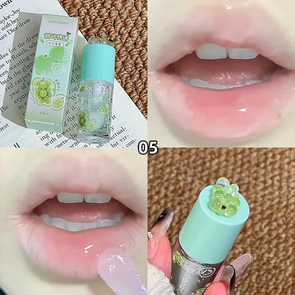 Jojo Diary Fruit Scented Lip Oil: Provides Hydration and Moisturizing, Preventing Chapped Lips and Improving Wrinkles, and Is a Korean-Style Water Gloss Lip Gloss Suitable for Winter Lip Care.