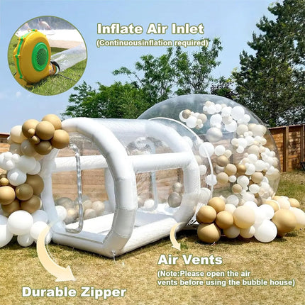 Inflatable bubble House White Commercial Inflatable Bubble House Ball Pit,Bubble Tent with  Blower for Birthday Wedding Party