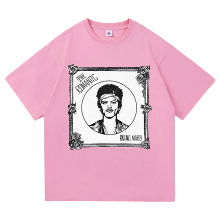 The Romantic Album T Shirt Bruno Mars The Romantic Tour 2026 Men/women Clothing Vintage Harajuku High Quality Cotton Tshirts