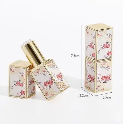 10/30/50pcs Empty Lipstick Tube Lip Balm Tube Square Fresh and Elegant Chinese Style 3D Printing Lip Gloss Cosmetic Container