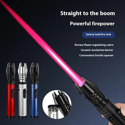 Gas Lighter Kitchen Cooking Powerful Metal Windproof Torch Flame Jet Barbecue Smoking Accessories Cigar Lighters Men's Gift