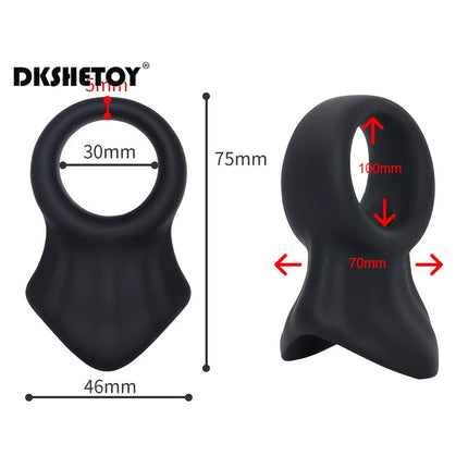 Soft Silicone Penis Ring Scrotum Bondage Cock Ring Sex Toys For Men Chastity Cage Testicle Bondage Lock Ring Adult Supplies
