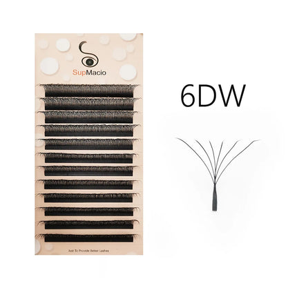 SUPMACIO W Shape 3D 4D 5D Premade Volume Fans Automatic Flowering Nature Soft Light Clover Lashes Bloom Eyelashes Extension