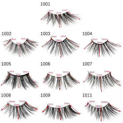 Half Eey Lashes 3/5/10 Pairs New Faux Mink Lashes Natural False Eyelashes Wispy Fluffy Eyelash Extension Makeup Half Lashes Tool