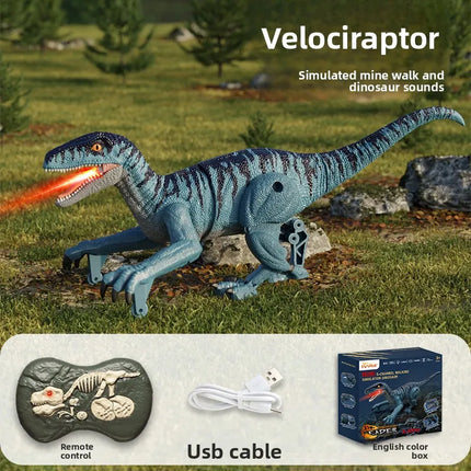 Children's Remote-controlled Velociraptor Tyrannosaurus Rex 2.4G Five Way Simulation Sound And Light Electric Mini Remote-contro