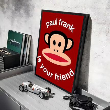 P-Paul Frank Poster Stickers Mural Painting Self-Adhesive Wall Decals for Bedroom Living Room Home HD Decor Gift