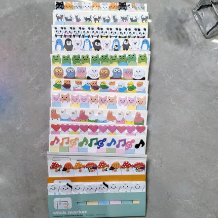 Korean Kawai Stationery Rows Sitting Little Flower Cat Black Cat Sticky Notes N Times Sticker Cartoon Creativity Pepsi Lovely