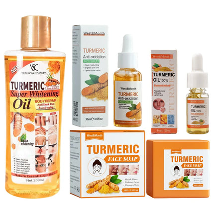 Turmeric Face Whitening Serum Turmeric Anti-oxidation Serum  Dark Spot Corrector Facial Brighten Turmeric Oil Soap For Skin Care