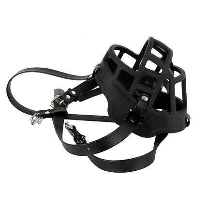 Half Face Slave Mask with Gag Ball Muzzle BDSM Bondage Restraint Fetish Mouth Gag Hood Sex Toys for Couples Adult Games Pet Play