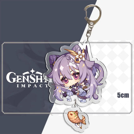 Genshin Impact Keychain Pendant ZhongLi Klee Raiden Shogun Xiao Wendi LingHua Car keyring Women Bag Charms Anime Game key chains