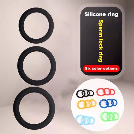 3/6Pcs Silicone Lock Ring for Men Ejaculation Delay Screw Eye Penis Ring Foreskin Hindrance Adult Sexual Health Product