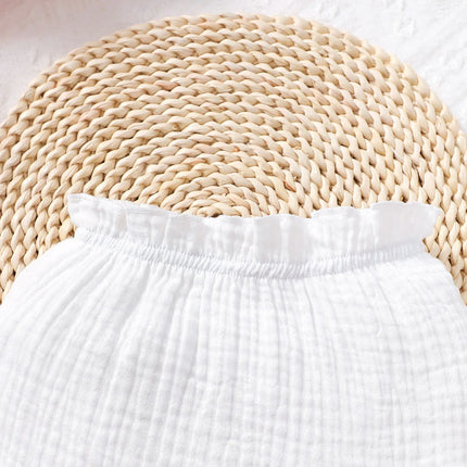 Newborn Baby Girl Dolid Color Simple Combed Cotton Outer Wear Baby Underwear Three Piece Set