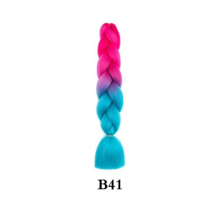 Synthetic 24inch 1Pcs Ombre Jumbo Braiding Hair Extensions High Temperature Fiber Hair Extensions for Box Braids Braiding Hair
