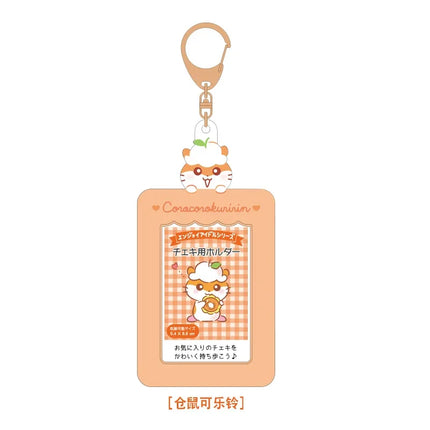 Sanrios Gudetama Keychain with Photo Card Holder Anime Keroppi Tuxedosam Photocard Holder Key Ring Accessory for Bag Backpack