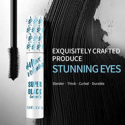 Black Waterproof Mascara Lengthening Eyelash Thick Silk Fiber Mascara Women's Cosmetics Eye Cosmetics Gift Tools