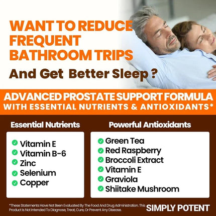 Saw Palmetto, 33 Vitamins & B6, Zinc, Selenium - Prostate Supplement for Men