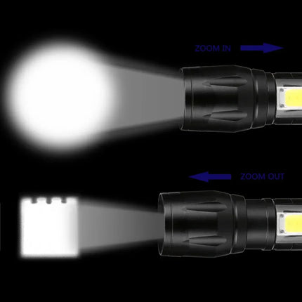 Powerful Mini LED Flashlight COB XPE Zoom Torch Built In Battery USB Rechargeable With Pen Clip Outdoor Camping Emergency Lamp