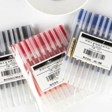 3Pcs Gel Pen Japan MUJIs 0.38mm/0.5mm Black/Blue/Red/Dark Blue Ink Gel Pen 4 Color Business School Stationery Special Offer Set