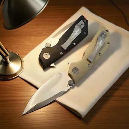 DOC- Ball Bearing Folding Knife G10 Handle Portable pocket knife Outdoor Camping and Mountain Climbing Self-defense knife