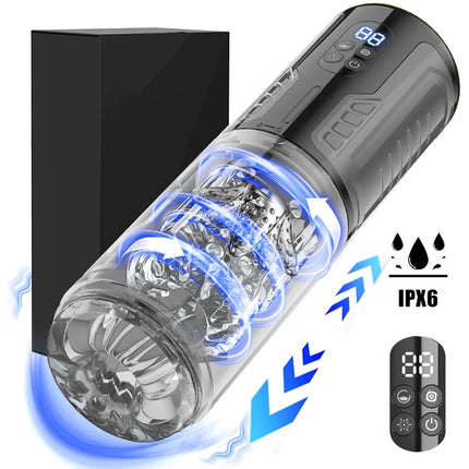 Automatic Male Masturbator Cup Telescopic Thrusting Rotating Sucking Vibrator Pocket Pussy Adult Sex Toy for Men Penis Supplies