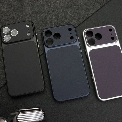 Vintage Woven Leather Textured Case For iPhone 17 Air 16 15 14 13 12 Pro Max Retro Shockproof PC Plating Armor Hard Phone Cover