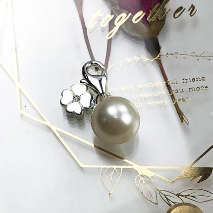 Charm Pendant Pearl & CloverLeaf Women Brand New Trendy 925 Sterling Silver Gift