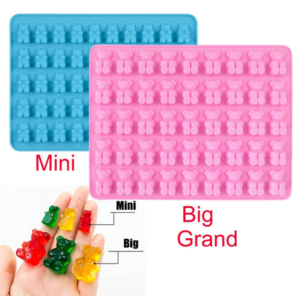 Bear Gummy Mold Mini Big Cartoon Animal Chocolate Candy Mould For Kids Dropper Food Grade Kitchen Accessories Tool Ice Cube Tray