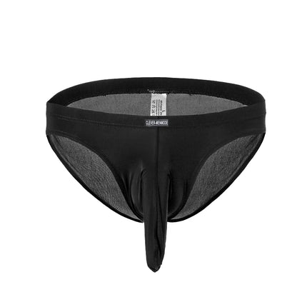Men Sexy Underwear Man Long Penis Sheath Elephant Nose Briefs Ball Cock Pouch Underpants Ice Silk Panties Hombre Cueca