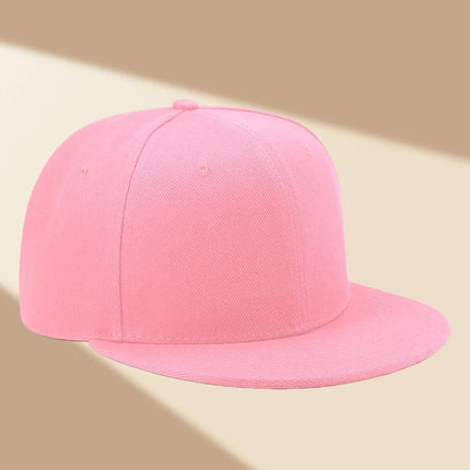Custom Hat Unisex Hip hop Flat Trucker Hats Women Men Dance Caps Solid Color Adjustable Flat Bill Adult Snapback Hat with Logo