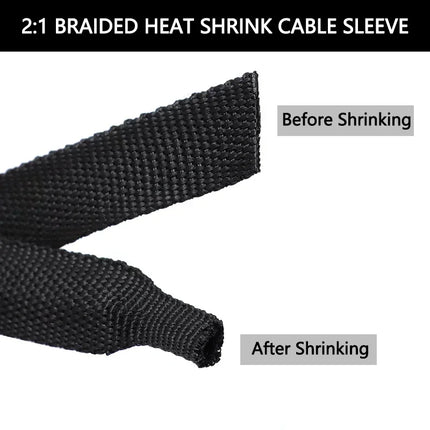 1~50m Braided Cable Sleeve Diameter 4~30mm PET Heat Shrink Tube Insulation Flam Retardant Shrinkable Wire Wrap Sheath Organizer