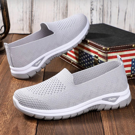 Women Walking Shoes High Quality Women Tennis Sneakers Fashion Lady Breathable Shoe Slip On Knit Upper Non Slip Workout 2025