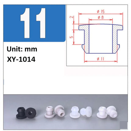 Black Silicone Rubber Snap-on Grommet Hole Plugs End Caps Bung Wire Cable Protect Bush 4.5mm-30mm