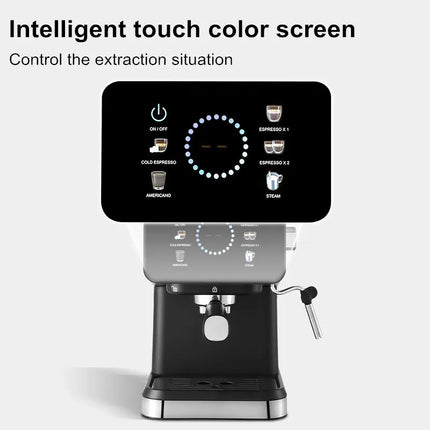 20Bar Pressure, Dual Brew (Hot/Cold), Smart Touchscreen, Milk Frother, Fast Heating, Energy Saving - Perfect for Home Baristas