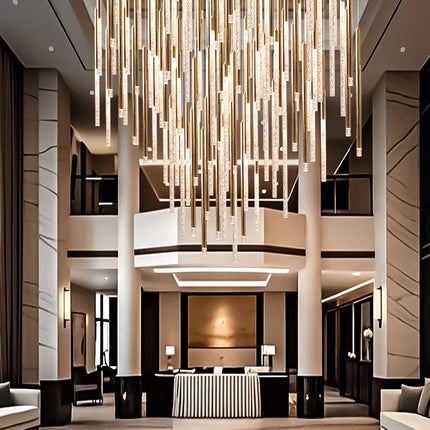 Hotel lobby LED Chandelier Luxury Villa hall Living room Crystal Chandeliers Customable High Ceilings Chandelier