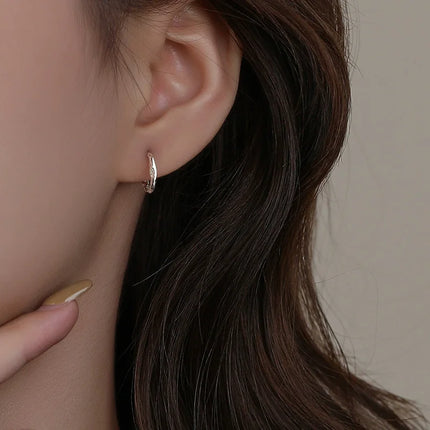 925 Sterling Silver Hoops Earrings for Women  Elegant Minimalist Round Circle Drop Earrings Design Party Wedding Jewelry Gifts