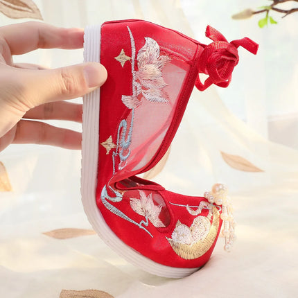Chasing Moon Hot Sale Of The Season New Style Ming Dynasty Hanfu Shoes National Style Upturned Head Cotton Shoes Ancient Wedding