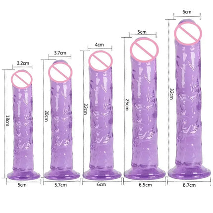 Cheap Women Erotic Anal 5 Colors Big Transparent Dildo Suction Cup Jelly Dick Sex Toys Soft Clitori Vaginal Masturbators Penis