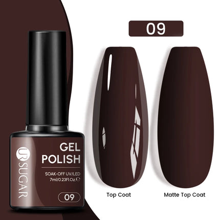 UR SUGAR 7.5ml Dark Wine Red Nail Gel Polish Autumn Gel Paint Nail Art Semi Permanent Nail Art Manicure Soak Off LED UV Nail Gel