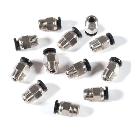 24PCS PC4-M6 Pneumatic Fitting Push to Connect + PC4-M10 Straight Quick in Fitting for 1.75mm Filament,PTFE Tube Push Fitting