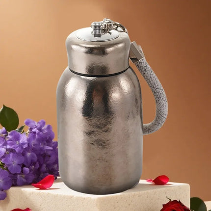100% Pure Titanium Mini "Chubby Cup" - 280ml Double-Walled Vacuum Insulated Mug with Handle, Compact & Portable
