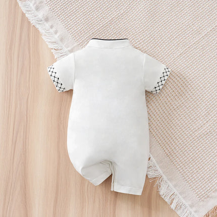 Newborn Baby Clothes Middle Eastern traditional ethnic style Islamic cotton Ramadan White summer short sleeved baby jumpsuit