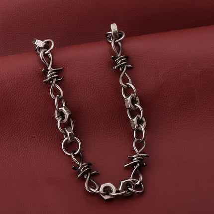 Black Punk Belts Bag Charms Thorns Wire Barbed Trousers Long Waist Chain Hippop Grunge Goth Women Men Pants Accessories Gift