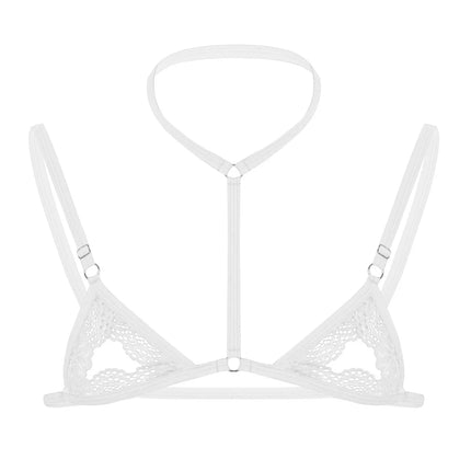 Sexy Men Harness Erotic Bra Man Lace Lingerie Sissy Nightwear Fetish Sheer Halter Neck Crossdress Straps hombre Mini Bras