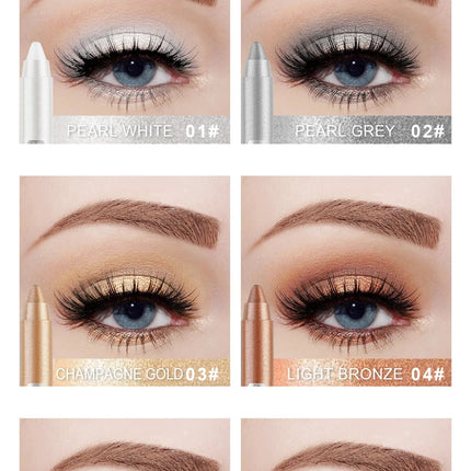 12-Piece Eyeshadow Pen Set, Pearlescent Fine Shimmer, Delicate and Silky, Non-Smudging, Multi-Use, High-Gloss Contouring, One-Swipe Application, Eye-Enhancing, Waterproof, Long-Lasting, Versatile Eyeshadow