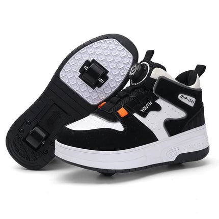2Wheels Roller Skate Children Shoes Sneakers For Kids Boys Girls Sports Running Outdoor Adult Casual Women Tennis Size 31-42