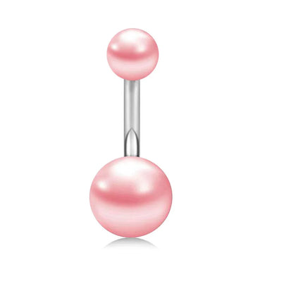Pink Heart Shaped Navel Ring Ornament Water Drop 14G Belly Button Piercing Barbell Pendant Belly Nombril Piercing Women Jewelry
