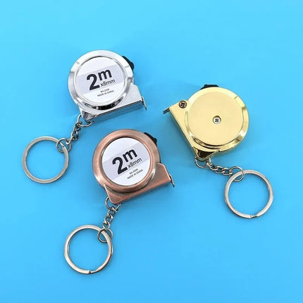 Portable mini tape measure 2 m long brass material keychain design small home measuring tool for hand sewing and other uses